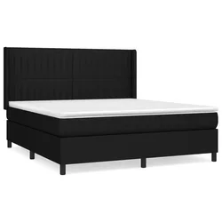Vidaxl Box spring postelja z vzmetnico črna 160x200 cm blago