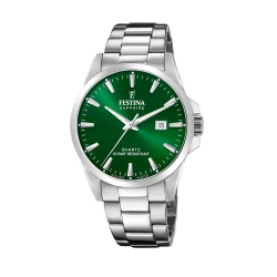 Festina Muški kvarcni sat Swiss Made, Zeleno-srebrne boje