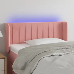 Vidaxl vidaXL Vzglavje postelje z LED svetlo roza 103x16x78/88 cm žamet
