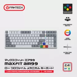 Tastatura mehanicka Gaming Fantech MK916 RGB Maxfit AIR99 Wireless gray (red switch)