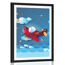 Plakat s paspartujem let z letalom - 40x60 no frame