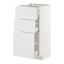 METOD / MAXIMERA Podni element s 3 fioke, bela/Stensund bela, 40x37 cm