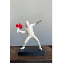 Aberto Design Dekorativna figura Banksy, Bela