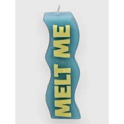 Blue Tomato Word Candle yellow letters
