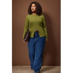Trendyol Curve Ženska bluza Tbbaw26Af00028, Kaki