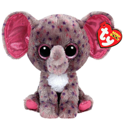 TY plišasta igrača BEANIE BOOS Specks slon, siv-roza