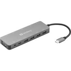 Sandberg docking station 13in1 USB-C - 2xHDMI/VGA/LAN/3xUSB 3.0/USB C 136-45