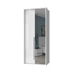 JELA Plakar sa jednim ogledalom P2B-1OG/PN - kolekcija Piano - Kristalno bela/Kristalno Bela HG Lak - 97x226x60 cm