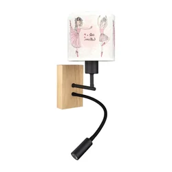 Brilagi- LED fleksibilna lampa BOBO WOOD 1xE27/25W/230V + LED/3W hrast/crna/bela/ružičasta/pak.