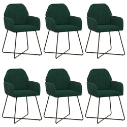 Trpezarijske stolice 6 pcs Baršun Tamnozelena 55 x 50 x 84 cm