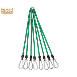 Black+Decker trakovi za pripenjanje, 6 kos, 80 cm, zelena črna