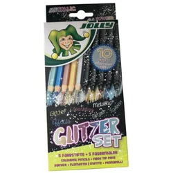 Jolly GLITTER SET u kartonskoj kutiji 5 Supersticks metaliziranih olovaka i 5 Superstars metaliziranih olovaka s vrhom od vlakana