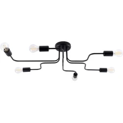 Sollux SL.1447 - Plafonski luster VECTOR 6xE27/15W/230V crna