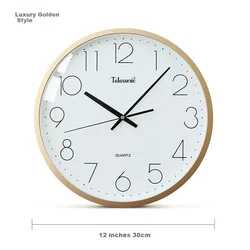 Telesonic Zidni sat, 30 cm, Zlatne boje