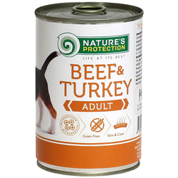 NATURES PROTECTION Hrana za pse Adult Beef&Turkey, 400g