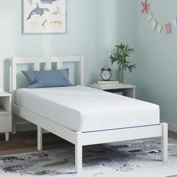 Madrac Bijela i Plava 80 x 160 cm Žakar tkanina