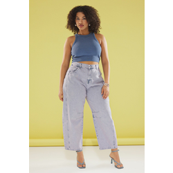 Trendyol Curve Light Blue High Waist Bagyy Fit Plus Size Jeans