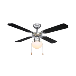 GLOBO 0309CSW | Champion Globo stropne svjetiljke ventilatorska lampa s poteznim prekidačem 1x E27 krom, crno, bijelo