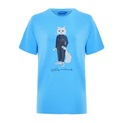 Cat e Lolette Majica Sport cat with dumbbells modra