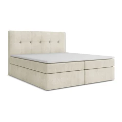 Kremno bela boxspring postelja s prostorom za shranjevanje 180x200 cm Palta – Makamii