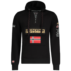 GEOGRAPHICAL NORWAY muški džemper s kapuljačom GYMCLASS ASS 054, crna