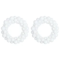 Vijenci s božićnim kuglicama 2 pcs Bijelo 33 x 33 x 7 cm