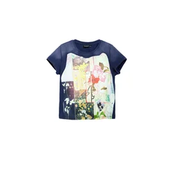 Desigual Majica temno modra/mešane barve