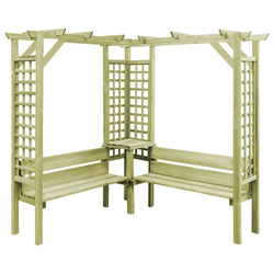 Kutna pergola s klupom od impregnirane borovine