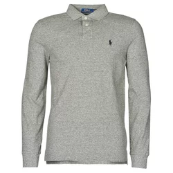 Polo Ralph Lauren  Polo majice dolgi rokavi POLO AJUSTE DROIT EN COTON BASIC MESH LOGO PONY PLAYER  Siva