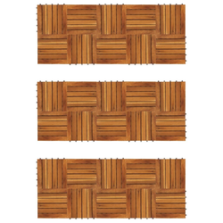 vidaXL 30-dijelni set pločica za trijem s okomitim uzorkom 30 x 30 cm bagrem