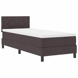 Vidaxl Postelja z vzmetnico z vzmetnico Temno rjava 80 x 200 cm blago