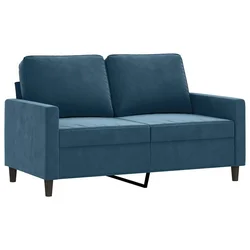 Vidaxl Kavč dvosed moder 120 cm žamet