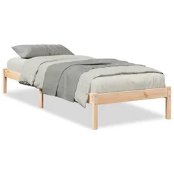Vidaxl Daljši posteljni okvir brez vzmetnice 90x220 cm trdna borovina