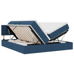Krevet s od storage s madracem Plava 200 x 200 cm Lažna koža
