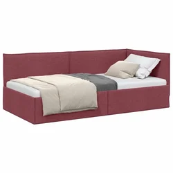 Vidaxl Kotna postelja z vzglavjem Vinorodna rdeča 80 x 200 cm blago