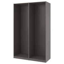 PAX 2 okvira garderobera, tamnosiva, 150x58x236 cm