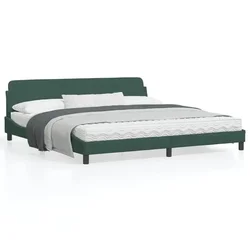 Okvir za krevet Dover tamnozeleni 200x200 cm baršunasti
