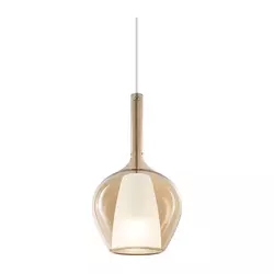 Ideal Lux - Luster na sajli KALIQUE 1xE27/42W/230V prečnik 18 cm zadimljeno bež