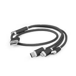 CC-USB2-AM31-1M Gembird USB 3-u-1 kabl za punjenje 8-pin, Type-C, microUSB, crni, 1m
