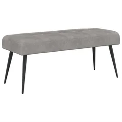 Klupa s gumbastim tkanjem Svjetlosiva 110 x 40 x 46 cm Baršun