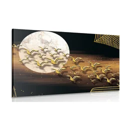 Slika prelet ptic v polni luni - 40x30