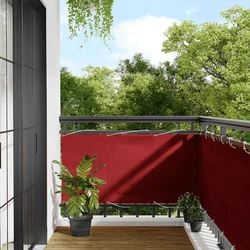 Balkonska pregrada crvena 75x1000 cm 100% poliester Oxford