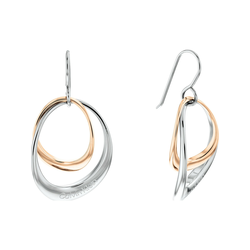 Calvin Klein Uhani Warped Rings, srebrna