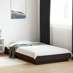 Okvir za krevet s LED svjetlima crni 90 x 190 cm drveni