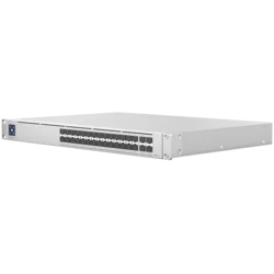 UBIQUITI Hi-Capacity Aggregation; (28) 10G SFP+ ports; (4) 25G SFP28 ports; DC power backup-ready; Layer 3 switching.