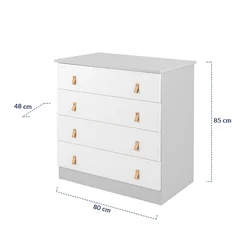 KikkaBoo Drvena komoda Elon Grey (KKB40033)