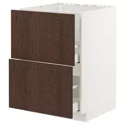 METOD / MAXIMERA Pod.element sudop. i 2front/2fioke, bela/Sinarp smeđa, 60x60 cm