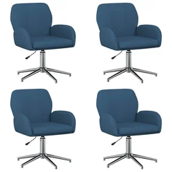Okretne radne stolice 4 kom. 54 x 58 x 90 cm Plava Tkanina