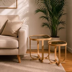 Hanah Home set od 2 umetnutih stočića Hisar 2, hrast