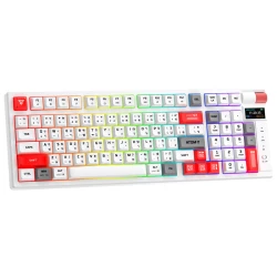 Tastatura mehanička Gaming Fantech MK918 RGB Atom PRO97 Wireless Mercury bela (Red switch)